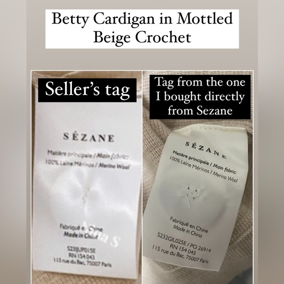 BEWARE of Sezane FAKES - Picture 3 of 5